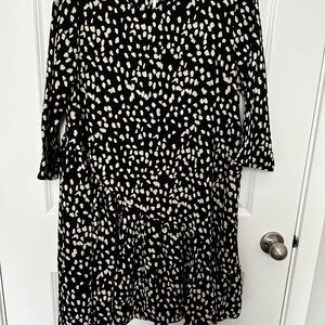 Hayden Black and Cream Patterned Dress